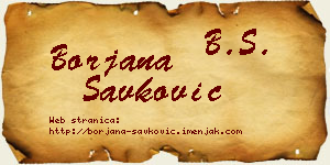 Borjana Savković vizit kartica